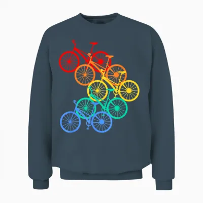 Bunte Fahrräder Fahrrad Fahren Mountainbike Bmx Bunt Cool Unisex Sweatshirt - Dark Heather