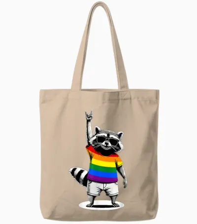 Waschbär Lgbtq Pride Month Tote Bags - Natural