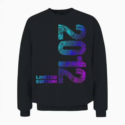 12th Birthday 2012 Limited Edition Boy Girl T-Shirt, Black Unisex Sweatshirt - Black
