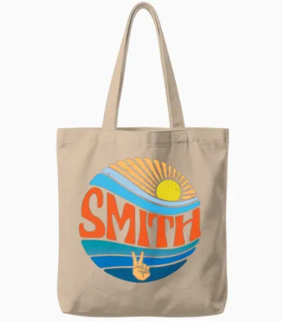 Smith Shirt Vintage Sunset Smith Groovy Tie Dye Tote Bags - Natural