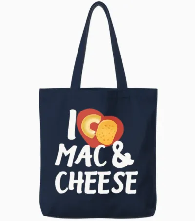 Mac N Cheese Mac and Cheese Macaroni Tote Bags - Navy