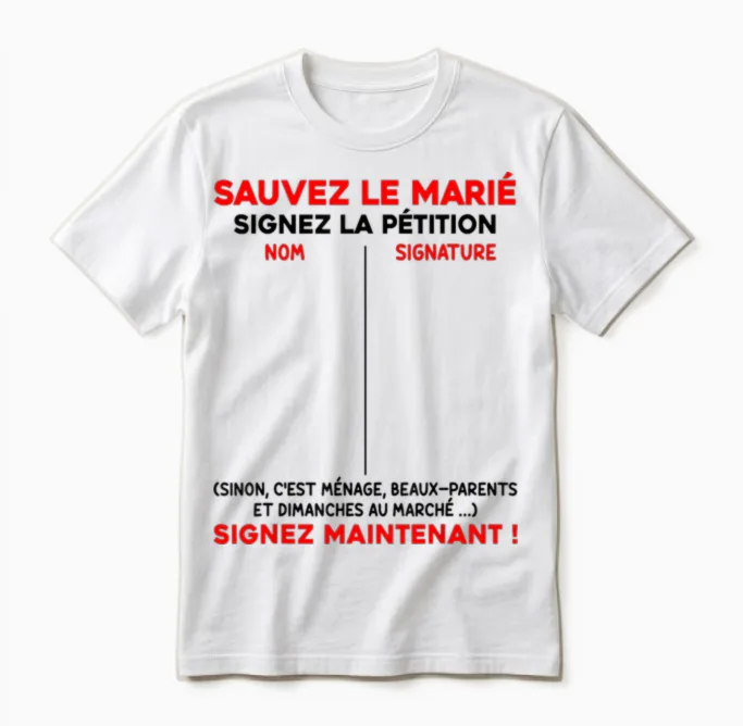 Save the Groom Funeral Vie De Bachel Evg Future Groom T-Shirt, Black, S Unisex T-Shirt in White