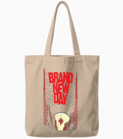 Marvel Spider-Man Studios: Bnd Movie 2026 City Web Title Tote Bags - Natural