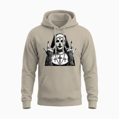 Gothique Esthétique Occulte Impie Grunge Emo Punk Satanic Nonne Unisex Hoodie - Sand