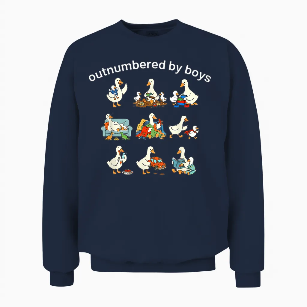 Outnumbered by Boys Unisex Sweatshirt in Navy