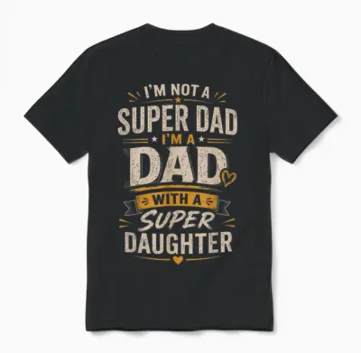 Not a Super Dad but a Super Daughter Fête Des Pères Papa Unisex T-Shirt - Black