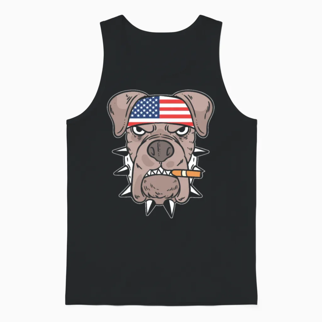 Dog Smoking Dog Walkers Gift Unisex Tank Top in Black