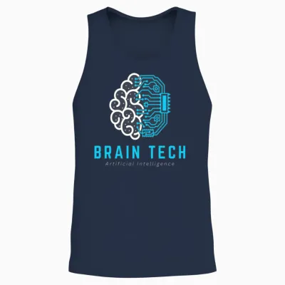 Brain Tech Artificial Intelligence Unisex Tank Top - Navy