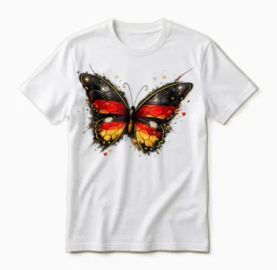Deutschland Herz Deutsche Flagge Unisex T-Shirt - White