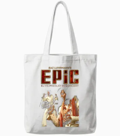 Elvis Presley Epic Guitar Tote Bags - White