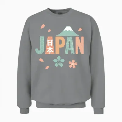 Japan - Mt. Fuji Meets Wagara Unisex Sweatshirt - Sport Grey