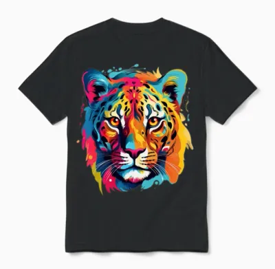 Retro Tiger Unisex T-Shirt - Black