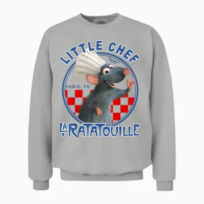 Disney Pixar Ratatouille Remy Little Chef Graphic T-Shirt, Black, S Unisex Sweatshirt - Ash