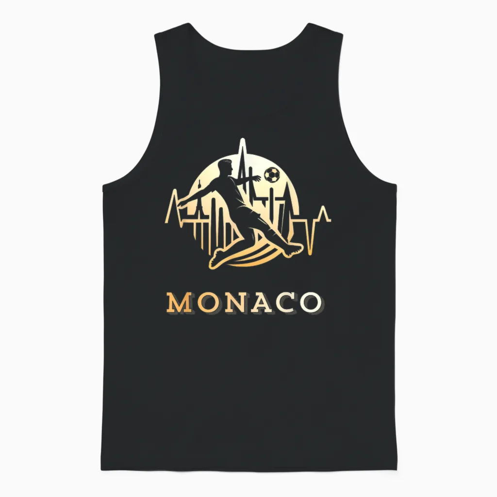 Gift Supporter Monaco Football Monegasque T-Shirt, Black, S Unisex Tank Top in Black