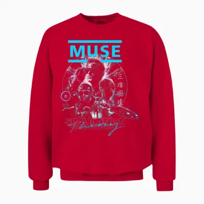 Muse Simulation Theory Cover T-Shirt, Black, S Unisex Sweatshirt - Red