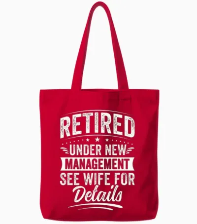 Funny Retirement Dad Tote Bags - Red