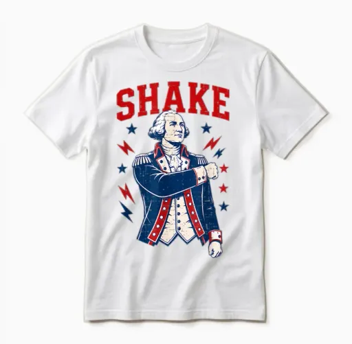 Funny Shake and Bake 4th of July Couple Matching Unisex T-Shirt in White
