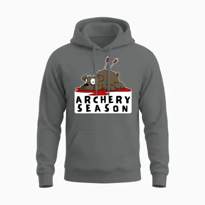 Funny Archery Sticker and Shirt Kilboe Comic Unisex Hoodie - Graphite Heather