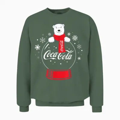 Coca-Cola - Polar Bear Snowglobe Unisex Sweatshirt - Military Green
