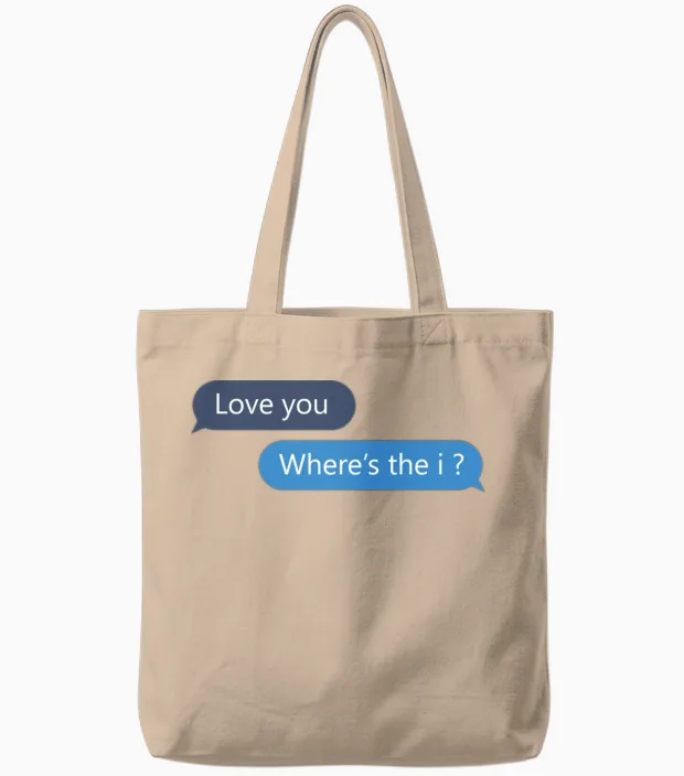 Lovers Funny Conversation Tote Bags in Natural