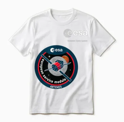 Esa European Space Agency Mission Esm Artemis Patch Unisex T-Shirt - White