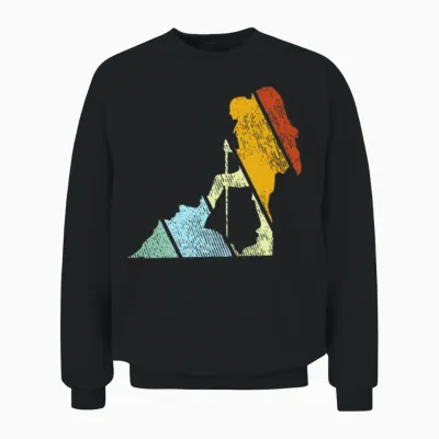 Hiking Retro Unisex Sweatshirt - Black