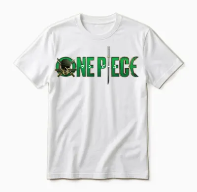 One Piece Graphic Skull Zoro Anime T-Shirt, Black, S Unisex T-Shirt - White