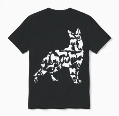 Dog Owner Dog Lover Silhouette Unisex T-Shirt - Black