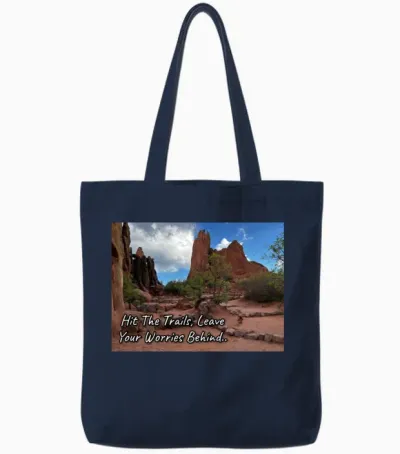 Hiking Enthusiasts & Motivation Tote Bags - Navy