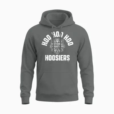Indiana 2025-26 Cfp National Champions Hoo Hoo Hoo Hoosiers Unisex Hoodie - Graphite Heather