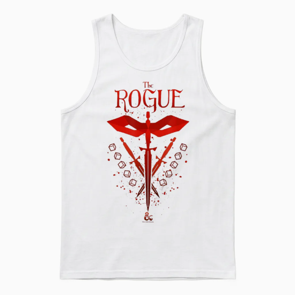 Dungeons & Dragons the Rogue Class Stealth Swords Logo Unisex Tank Top in White