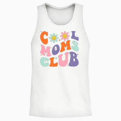 Cool Moms Club New Mom Pregnancy Baby Shower Unisex Tank Top - White