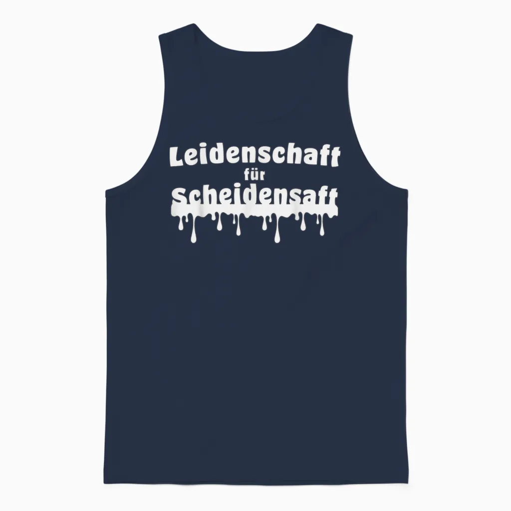 Passion for Divorce Juice Funny Unisex Tank Top in Navy