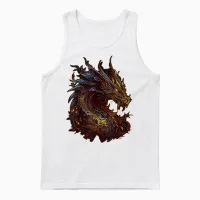 Dragon Chinese Zodiac Sign Animal Horoscope Witchcraft T-Shirt, Black Unisex Tank Top in White - 1