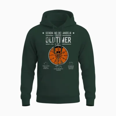 Hu Plaque Gentle Treat Oldtimer Is 60th Birthday Unisex Hoodie - Forest