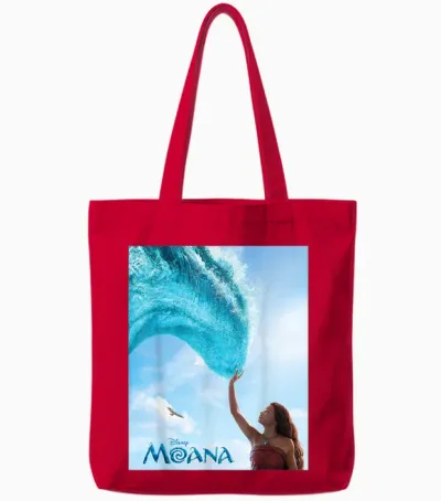 Disney Moana Live-Action Movie 2026 Ocean Wave & Logo Tote Bags - Red