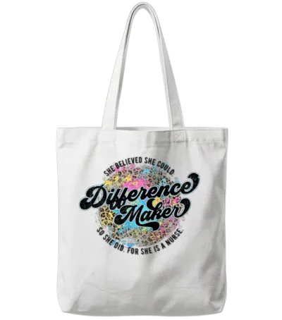 Retro Leopard Nurse Tote Bags - White