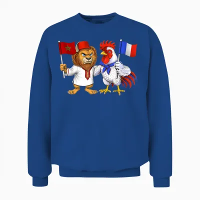 Flag France Morocco Roots Franco-Moroccan Pride Unisex Sweatshirt - Royal