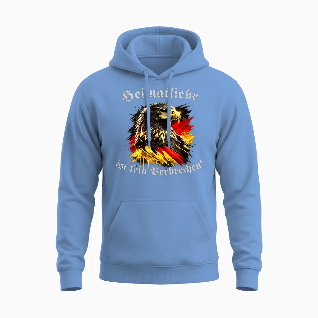Heimatliebe Ist Kein Verbrechen! Deutscher Adler Klassik Unisex Hoodie in Carolina Blue