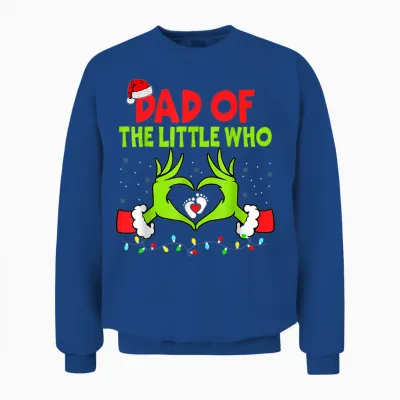 Dad of the Little Who Funny Christmas Pregnancy Announcement Unisex Sweatshirt - Royal
