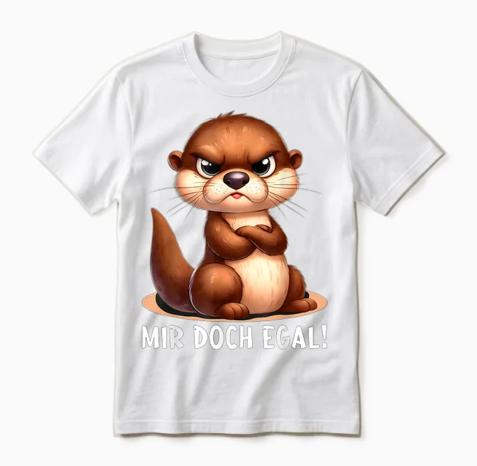 Mir Doch Egal Otter Outfit Lustiger Spruch Frecher Otter Unisex T-Shirt in White