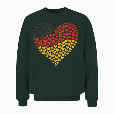 Deutschland Flagge - Herz Aus Leidenschaft Für Deutschland Unisex Sweatshirt - Forest
