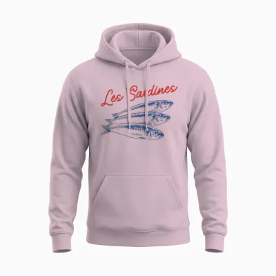 Sardines Fisherman Aesthetic Fish Coastal Sardine Unisex Hoodie - Light Pink
