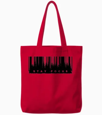 Stay Focus Tote Bags - Red
