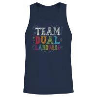 Team Dual Language Back to School Bilingual Kids Unisex Tank Top - Navy – 2