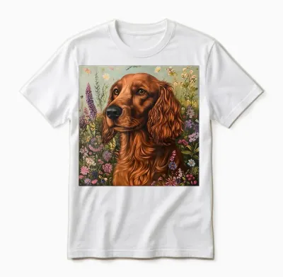 Dog Irish Setter Red Unisex T-Shirt - White
