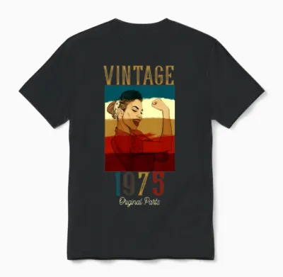 Vintage 1975 Original Parts Unisex T-Shirt - Black