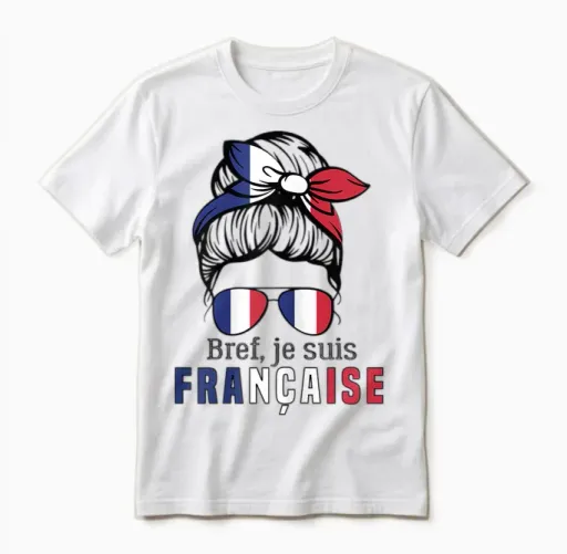 French Girl France French Girl Women French Unisex T-Shirt in White