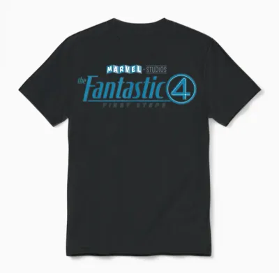 Marvel Studios the Fantastic Four: First Steps Movie Logo T-Shirt, Black, S Unisex T-Shirt - Black
