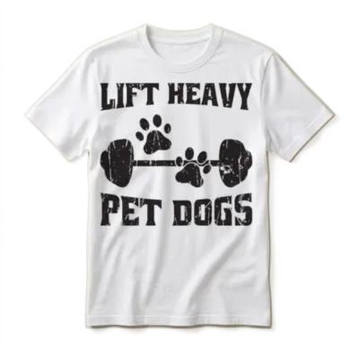 Lift Heavy Pet Dogs - Dog Commands Unisex T-Shirt - White